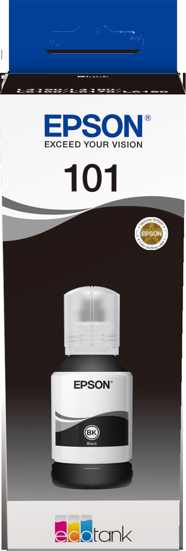 Epson 101 Ink Bottles Black 127ml Ecotank L4150 / L4156 / L4160 / L4260 / L6160 / L6170 / L6176 / L6190 / L6270 / L6290 / L6370 / L14150 7500 pages