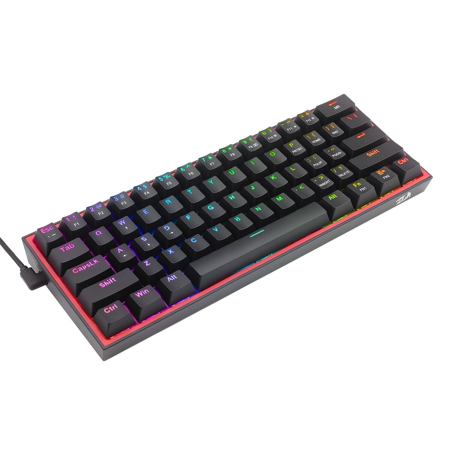 Redragon K616 FIZZ Pro 61-Key RGB Mechanical Gaming Keyboard ? Black (60%, RGB, Wireless/Wired, Hot-Swappable) - Image 5