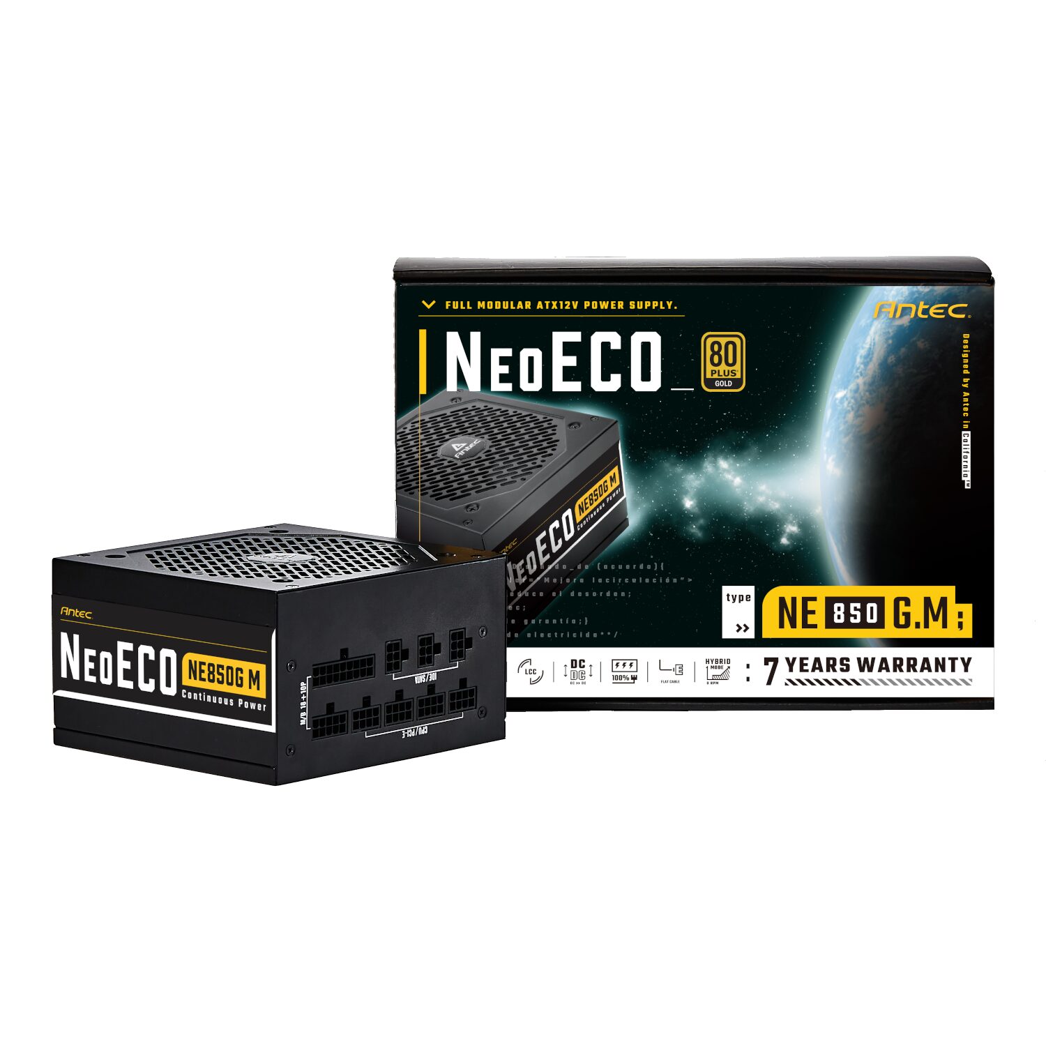 Antec NeoECO Gold Modular 850W Power Supply Unit (80 PLUS? Gold, PCIe 5.0 Ready, Full Modular)