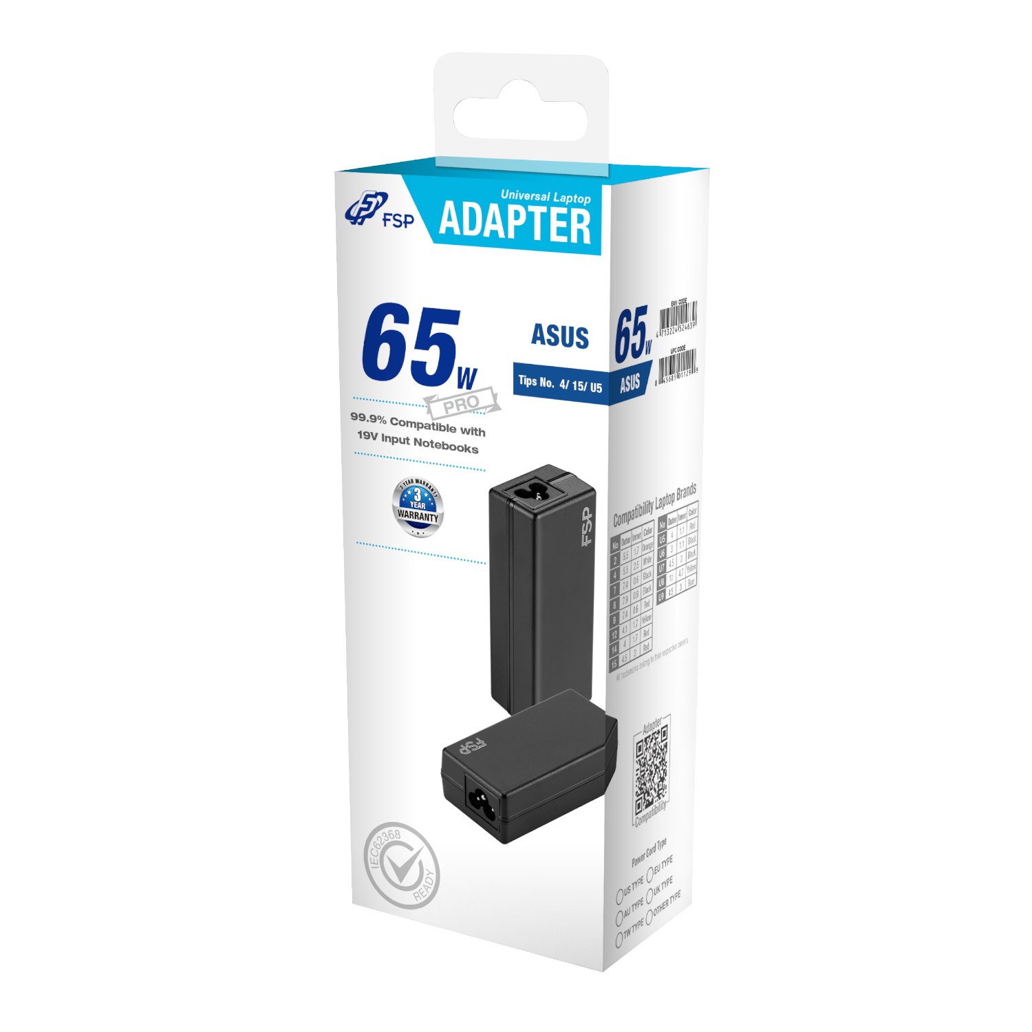 FSP PRO 65W Universal Laptop Adapter ? Asus - Image 5