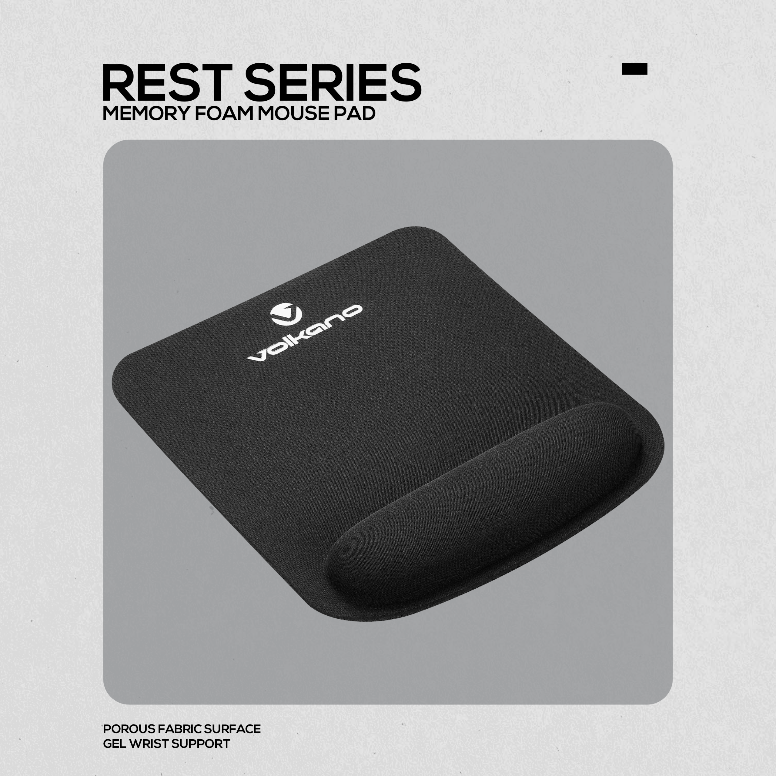 Volkano Rest Series Gel Mousepad - Black - Image 4