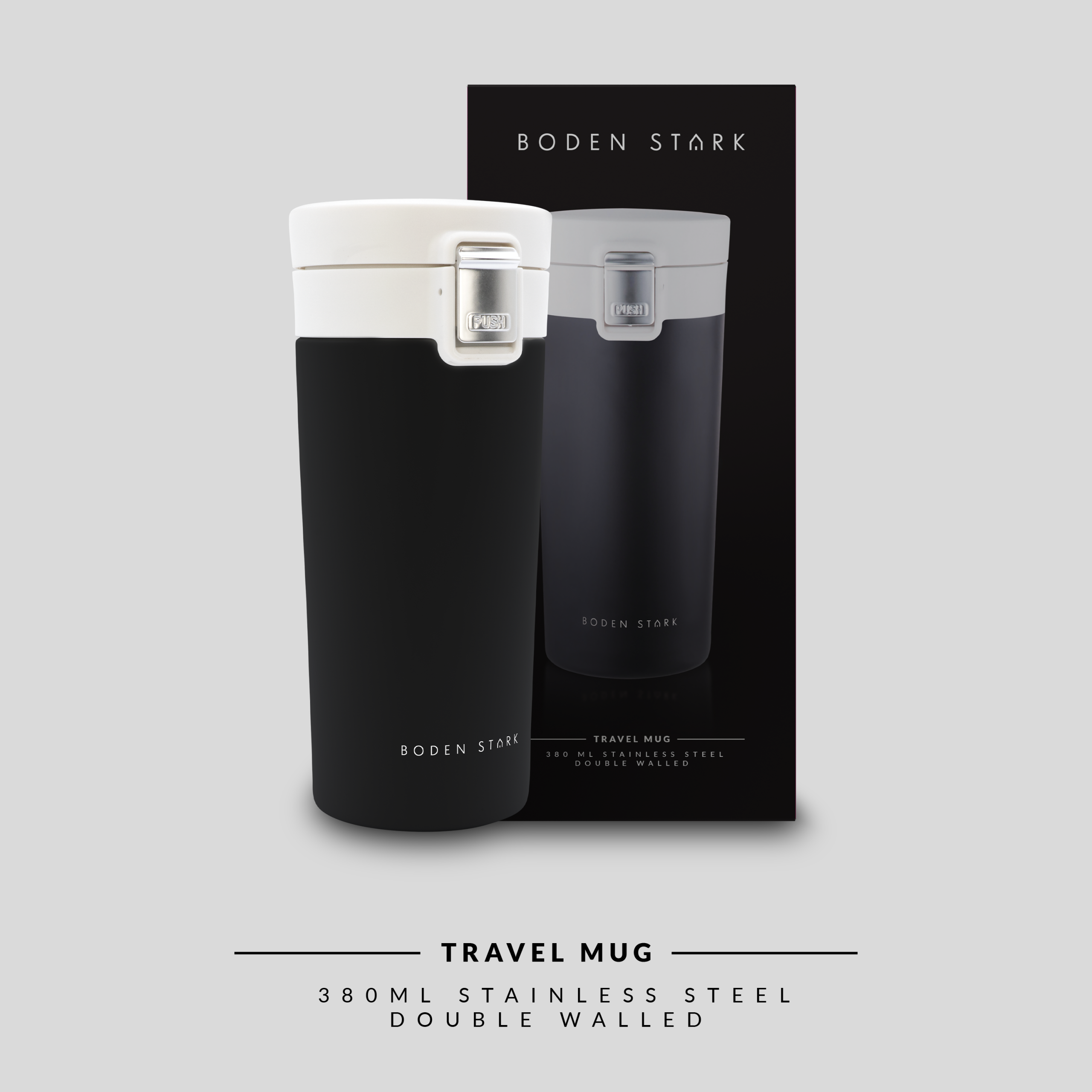 Boden Stark 380ml Travel Mug - Black - Image 7