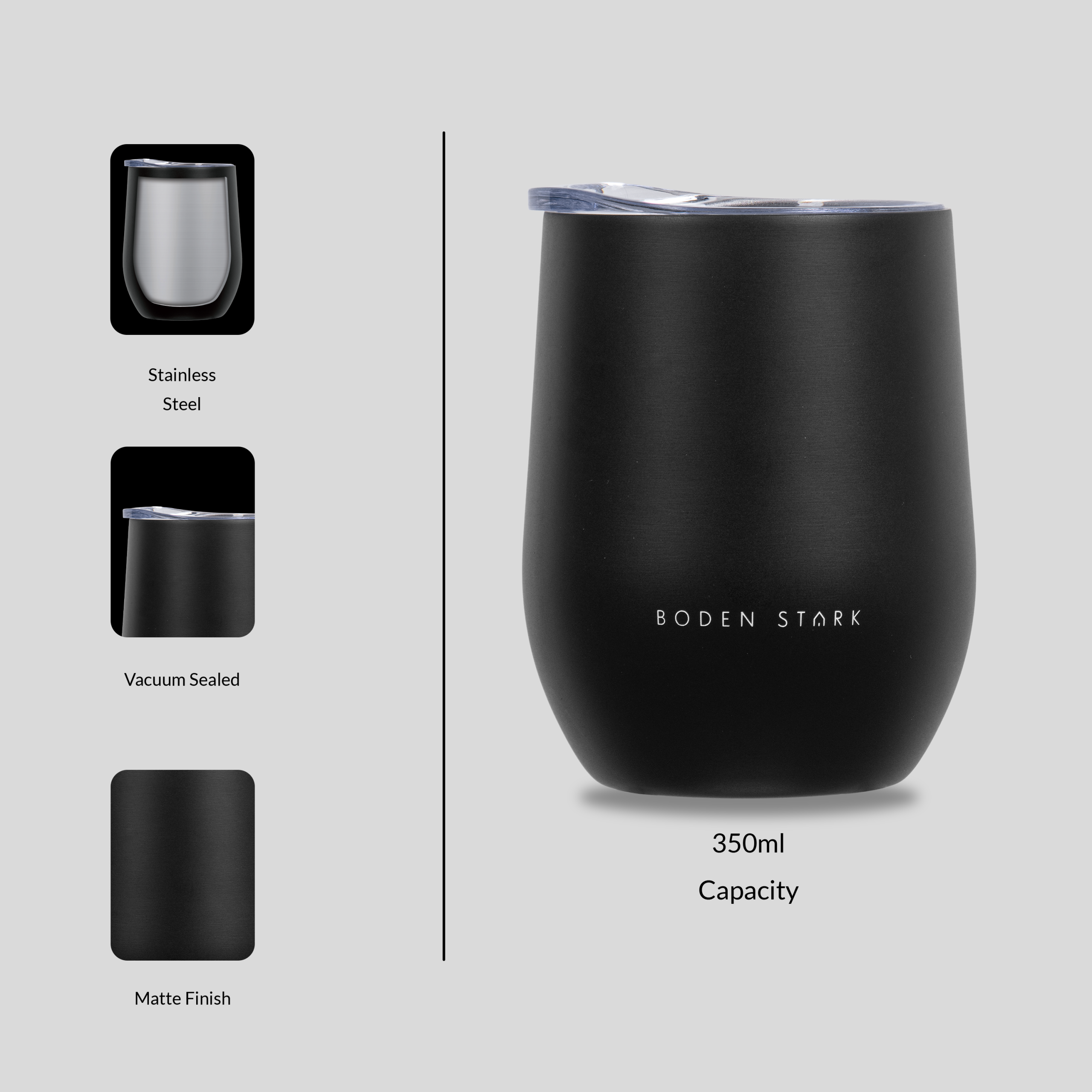 Boden Stark Tumbler 350ml - Black - Image 5