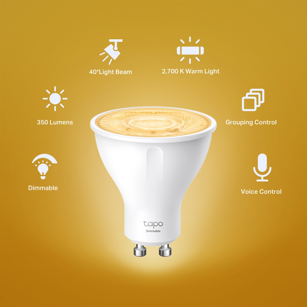 Tp-link Tapo L610 2.9 Smart Wi-fi Bulb 2.9W Warm White Dimmable GU10 - Image 5
