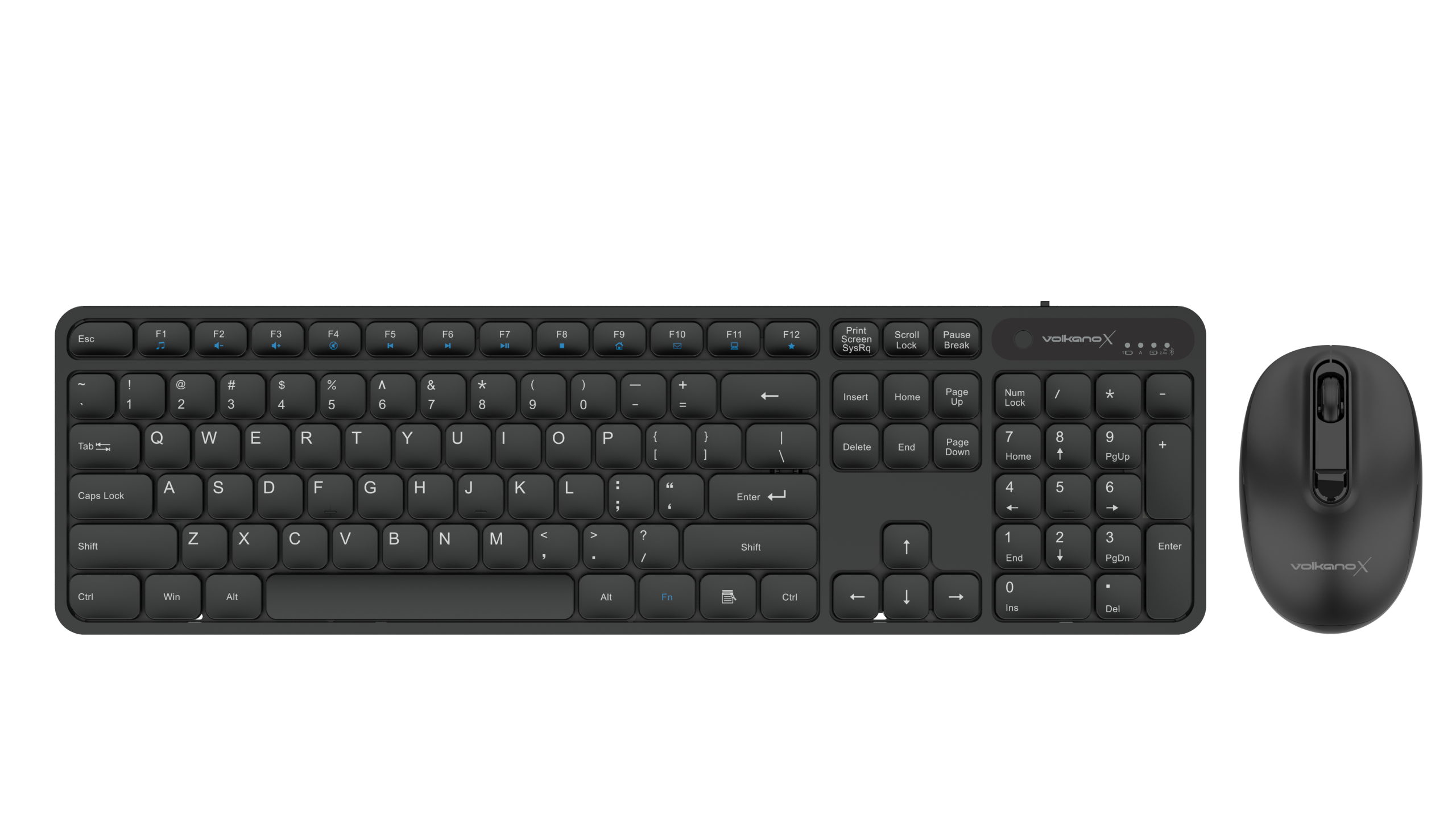 Volkanox Garnet Bluetooth Wireless Keyboard And Mouse Combo - Black