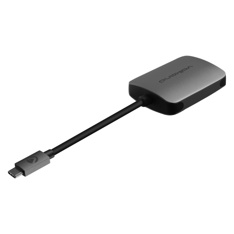 Volkanox Core LAN Series USB Type C To Gigabit LAN Adaptor - Charcoal