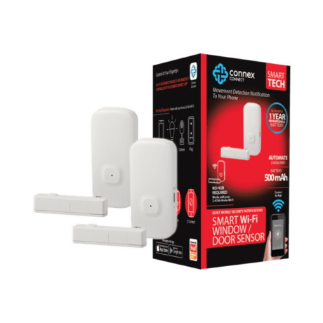 Smart Wi-fi Door Window Sensor Rechargeable Twin Pack