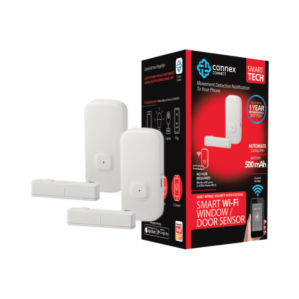 Smart Wi-fi Door Window Sensor Rechargeable Twin Pack