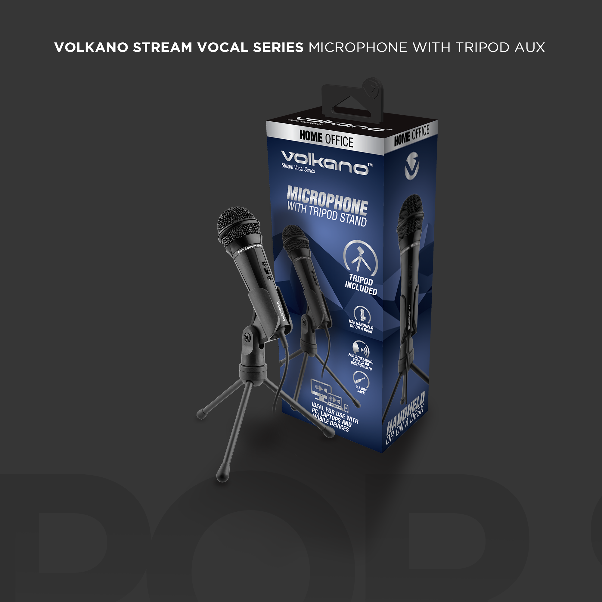 Volkano Stream Vocal Microphone With Tripod Aux - Image 8