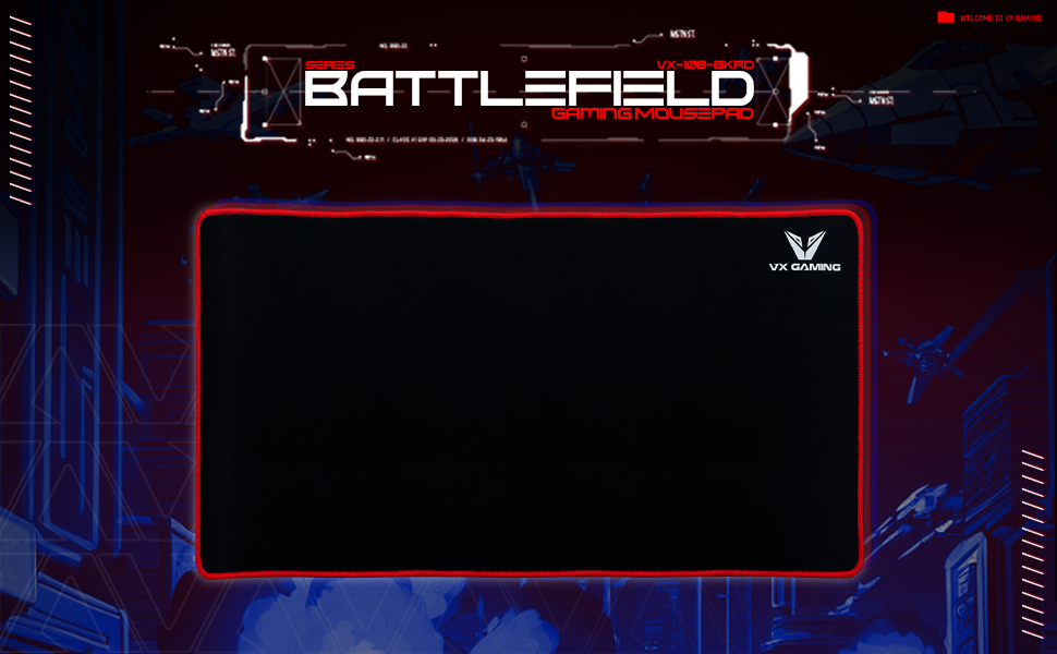 VX Gaming Battlefield Series Gaming Mousepad - Extra Large Black/red - 550mm - Image 14