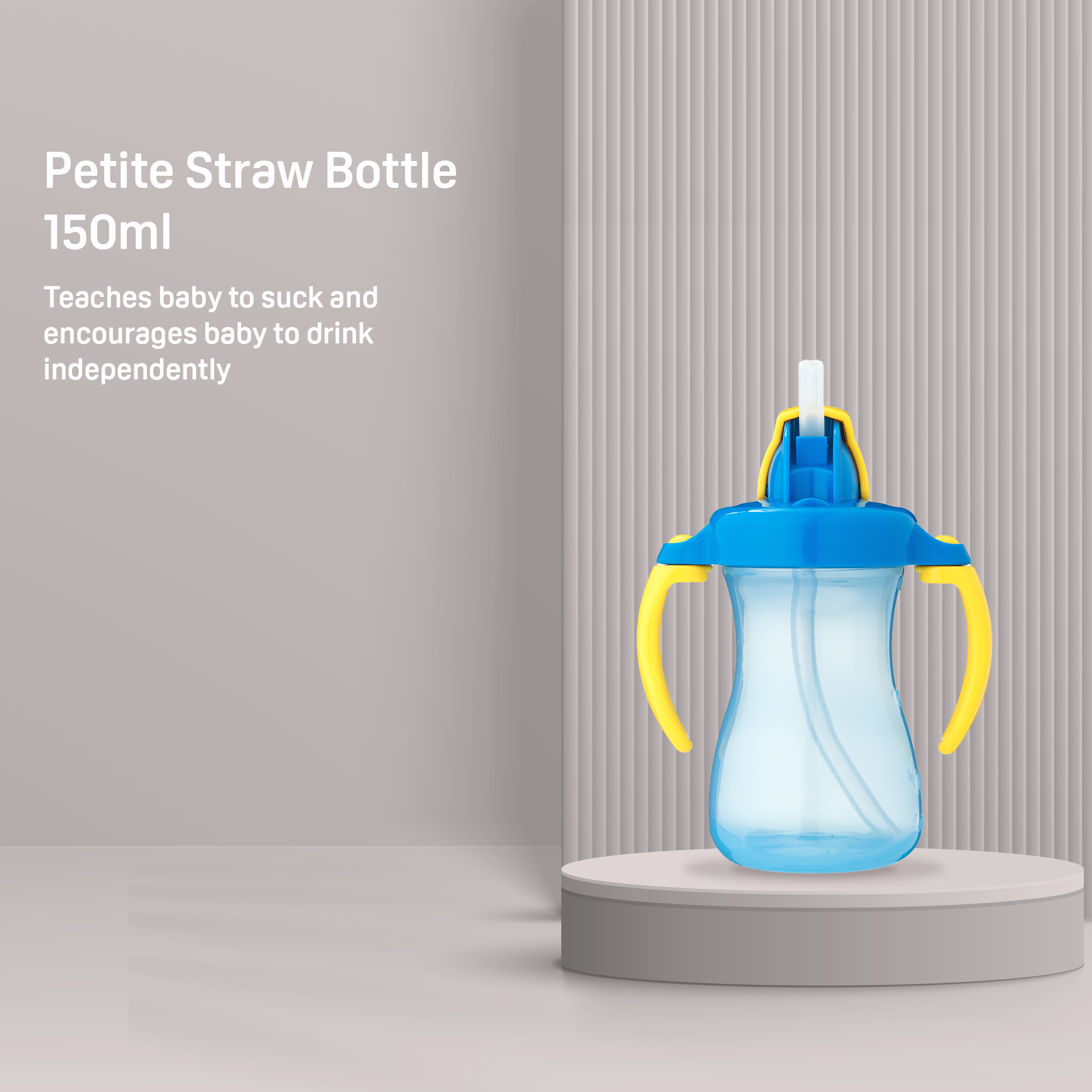 PIGEON PETITE STRAW BOTTLE 150ML BLUE - Image 3