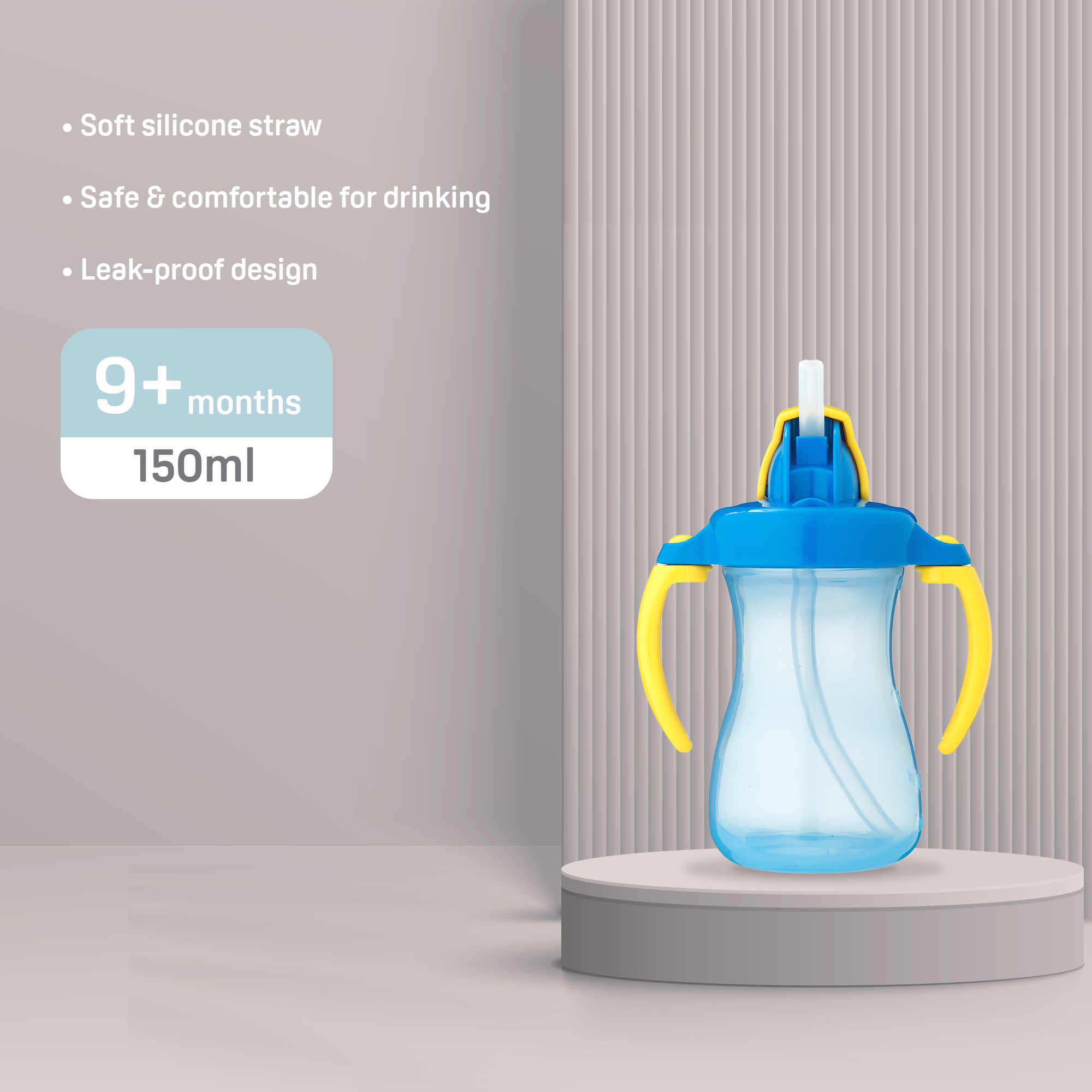 PIGEON PETITE STRAW BOTTLE 150ML BLUE - Image 4