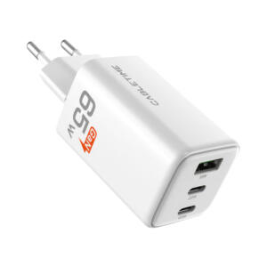 CABLETIME GA65W 65W GAN 3-PORT USB TYPE-C/A WALL CHARGER (CT-GAN65-PW)