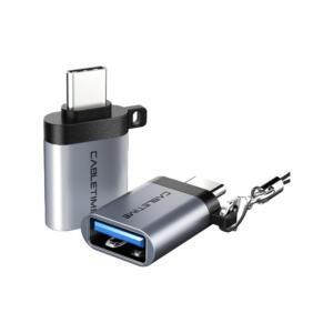 CABLETIME CP71G USB3.0 TYPE-C MALE TO USB TYPE-A FEMALE OTG ADAPTER WITH KEYCHAIN LANYARD (CT-OTG-CMAF-AGL)