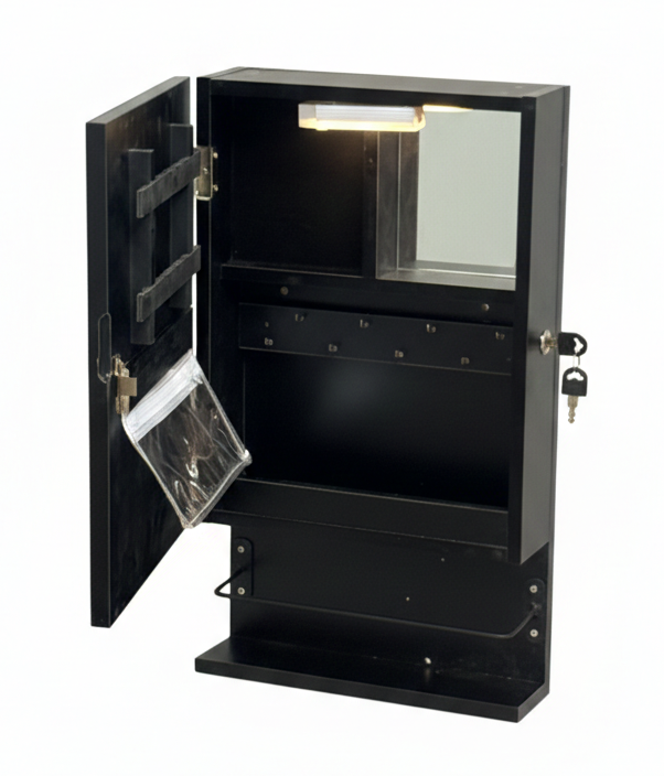 Stella Jewellery Cabinet with LED Light - Black - Fine Living - Image 6