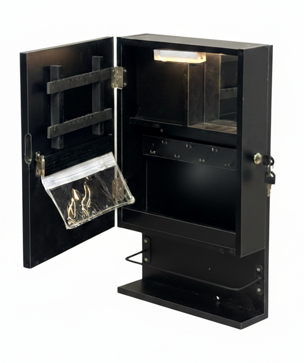 Stella Jewellery Cabinet with LED Light - Black - Fine Living - Image 7