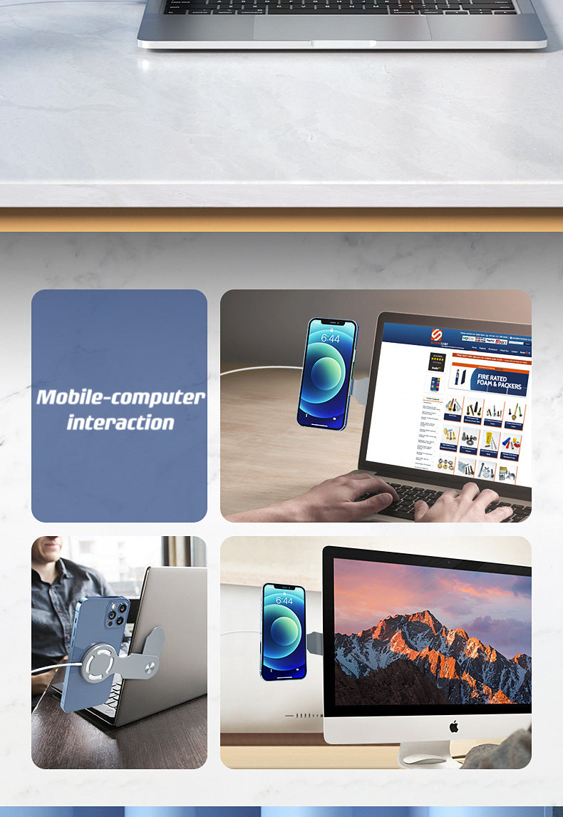 2 in 1 Wireless Charger with Extended Phone Holder (Grey) - Image 10