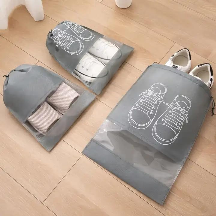 Shoe Bag Organizer - Black - Set of 5 - Image 4
