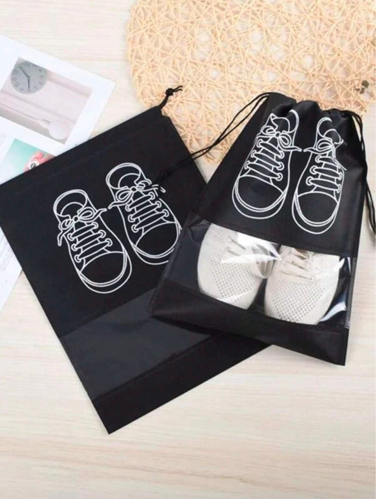 Shoe Bag Organizer - Black - Set of 5 - Image 2