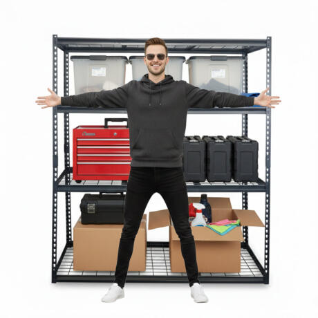 4 Tier Matt Black Heavy Grade Shelf