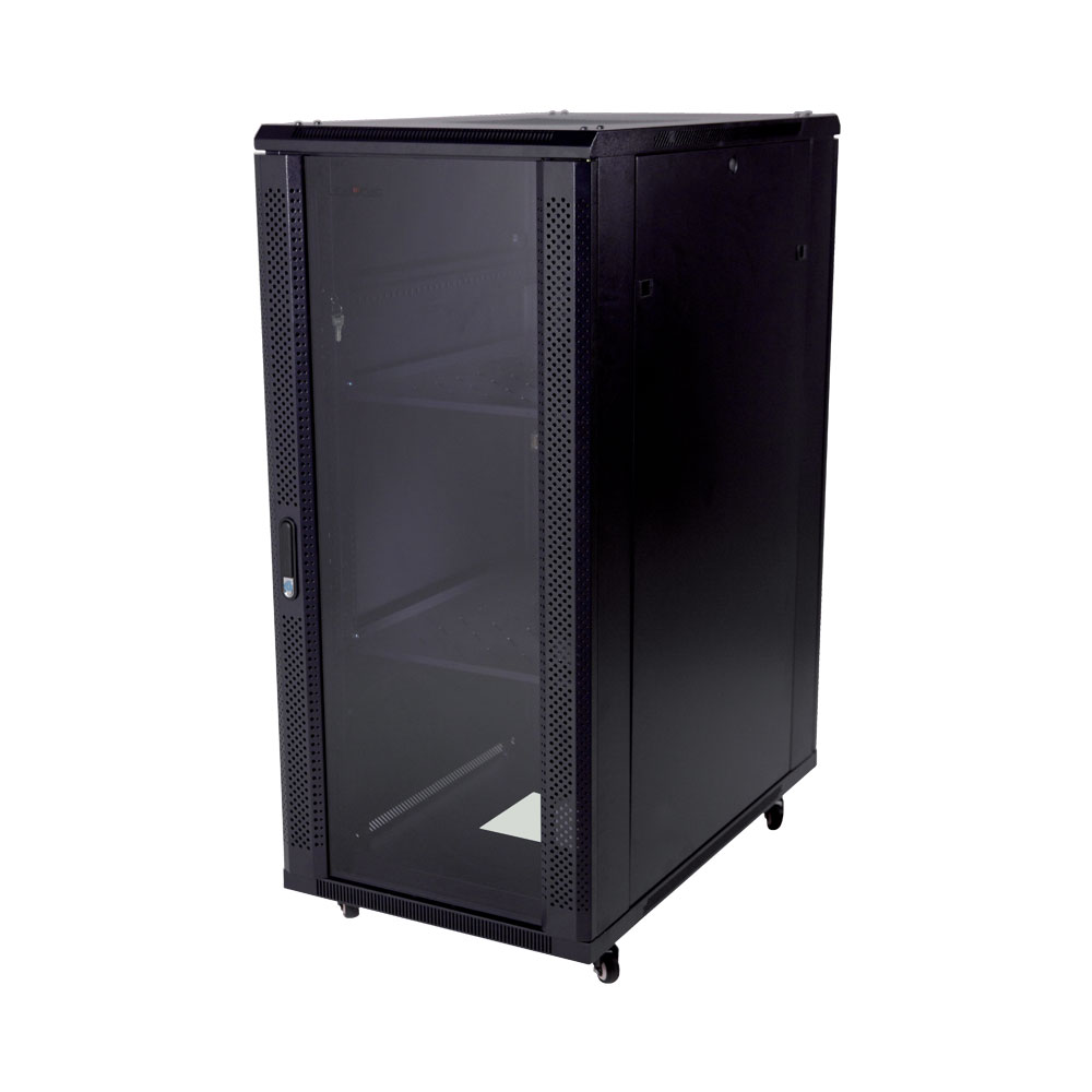 LinkQnet 27U 600X1000MM, 2 SHELVES, 4 FANS, GLASS DOOR..