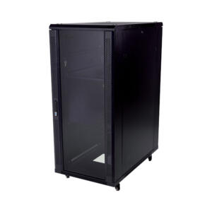 LinkQnet 27U 600X600MM 2 FANS,2 SHELVES, GLASS DOOR,CASTORS