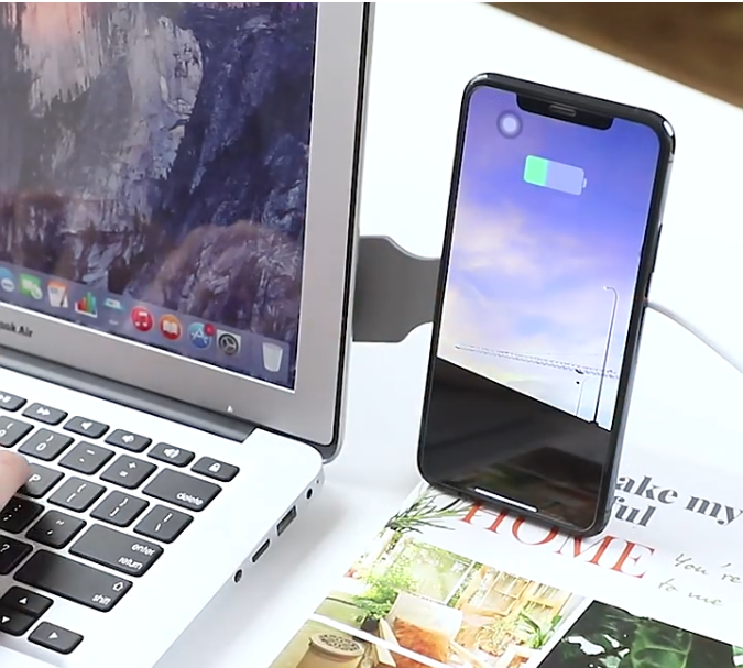 2 in 1 Wireless Charger with Extended Phone Holder (Black)