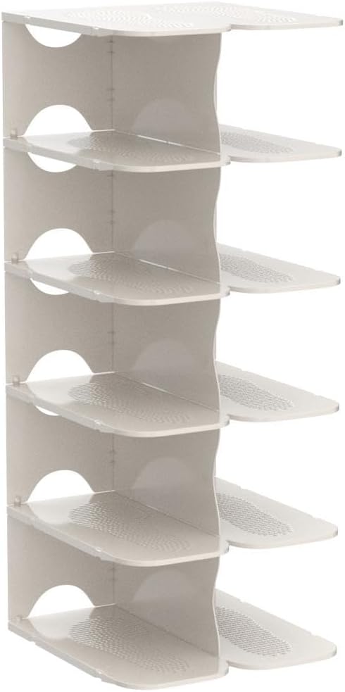 Pillar 6 Layer Shoe Rack - White - Image 10