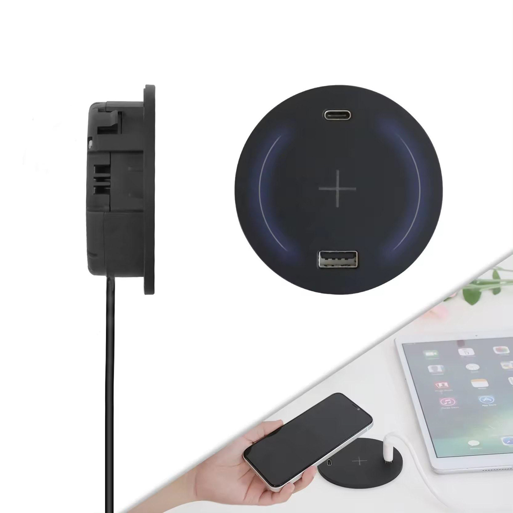 LinkQnet 60MM 15W WIRELESS CHARGING DESKTOP GROMMET