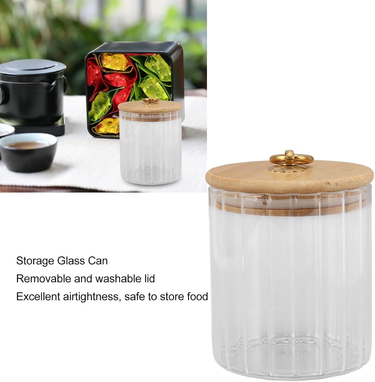 Pantry Delight Jar with Bamboo Lid - Image 4