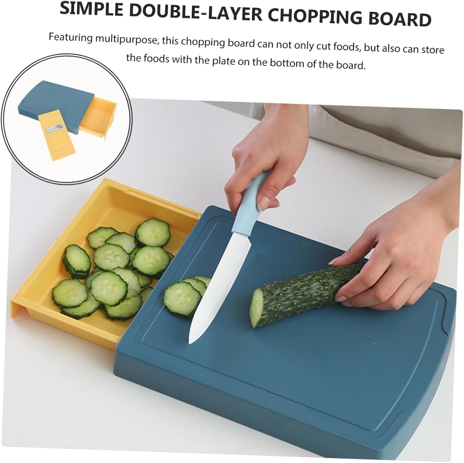 Fine Living Chop/Clear Board yellow/blue - Image 2