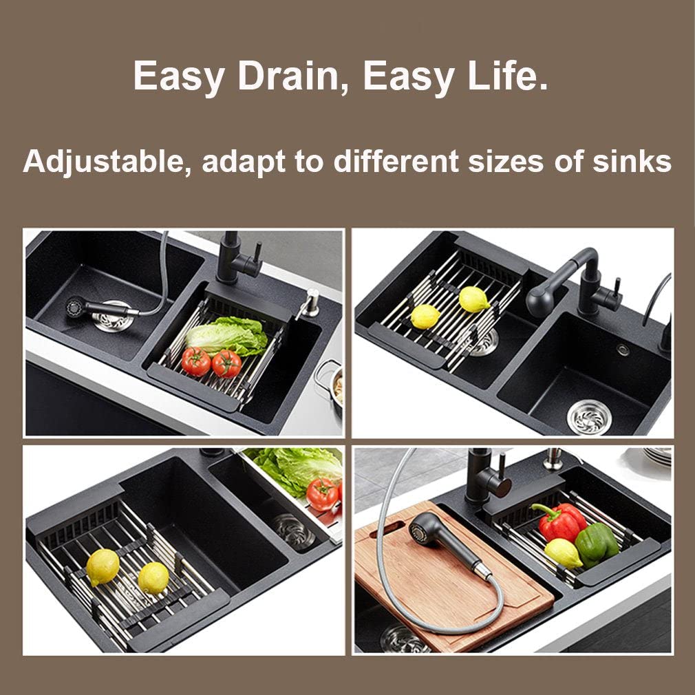 Fine Living - Extended Over Sink Drainer - Black - Image 7