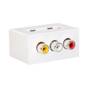 LinkQnet SURFACE MOUNT BOX RJ45 TO 3RCA (FA-2415-3RCA-AV)