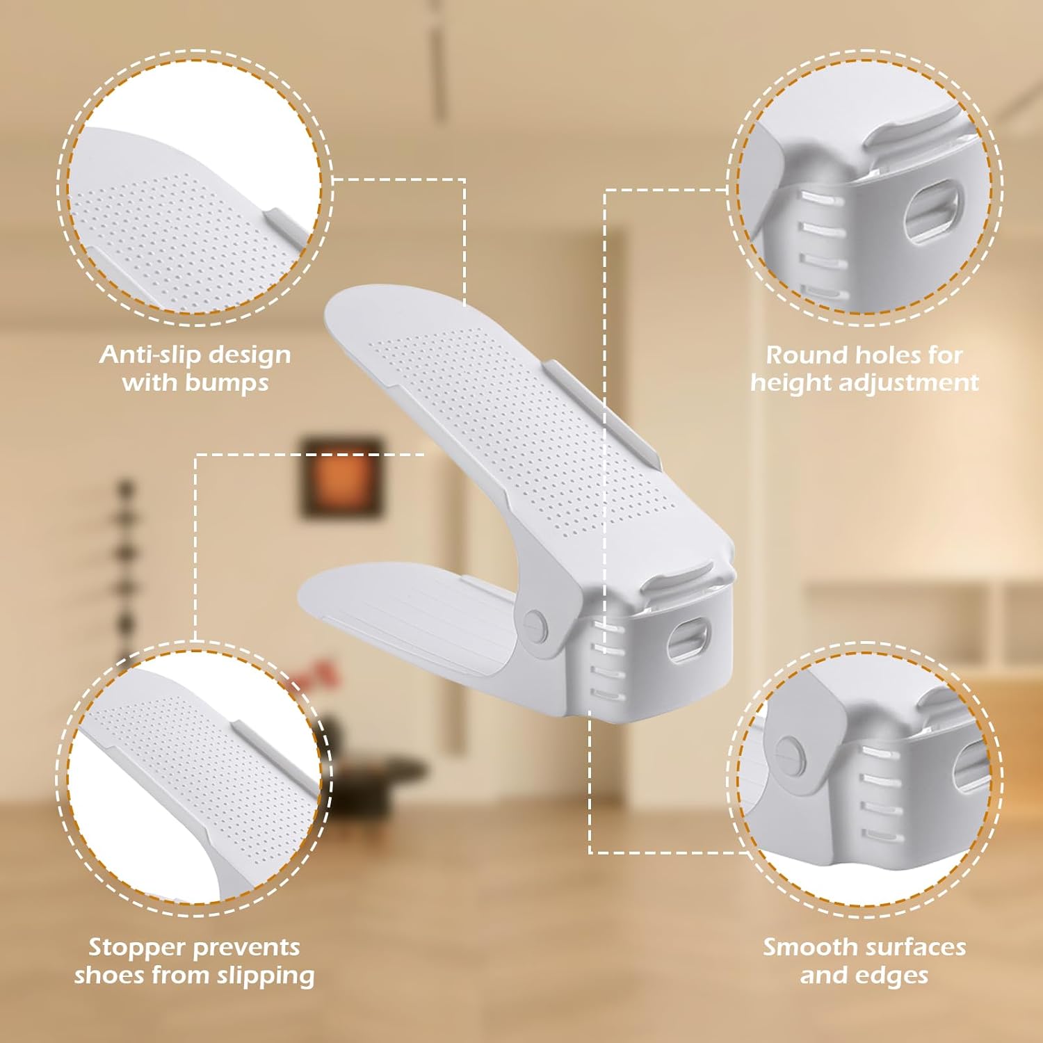 Shoe Organizer - Set of 6 - White - Image 4