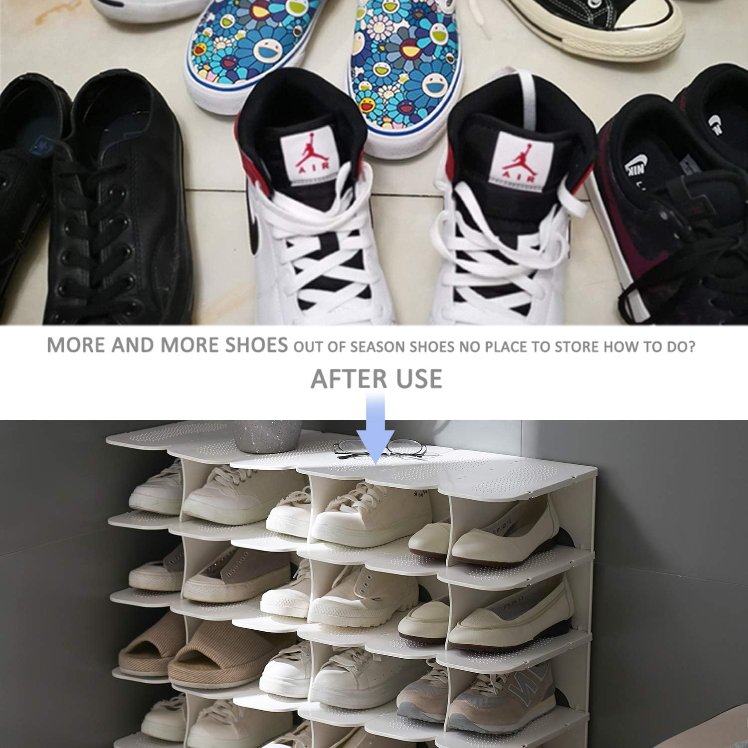 Pillar 6 Layer Shoe Rack - White - Image 7