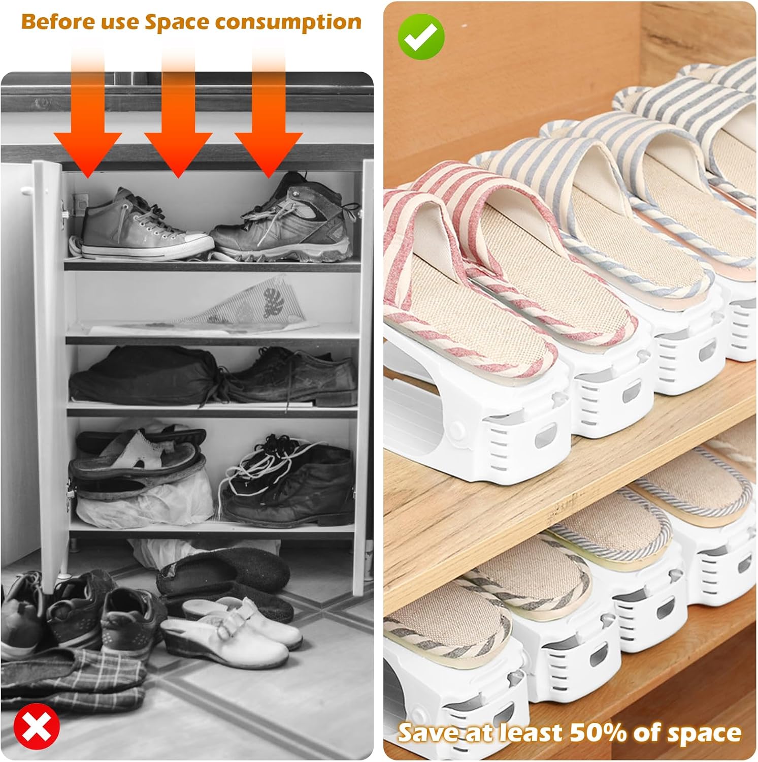 Shoe Organizer - Set of 6 - White - Image 5