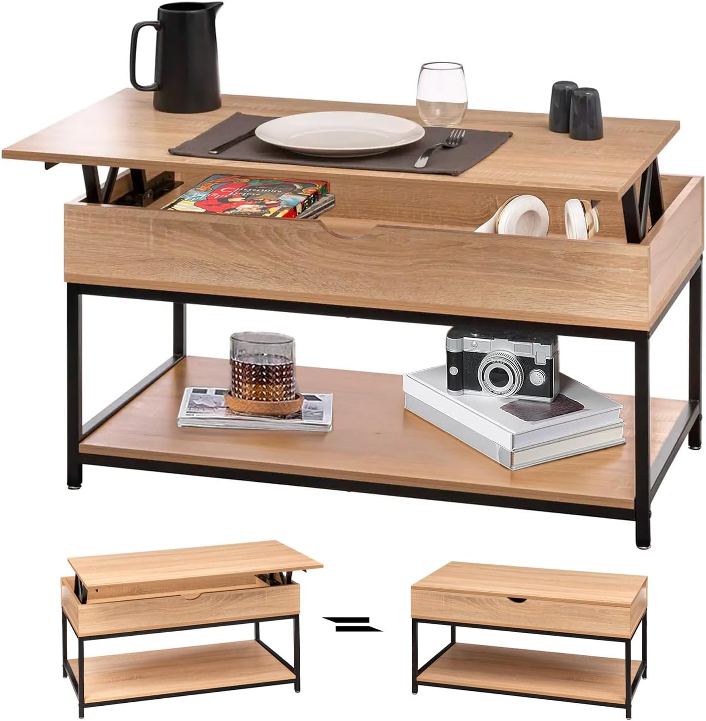 Lofta Lift 2 Tier Coffee Table - Fine Living - Image 4