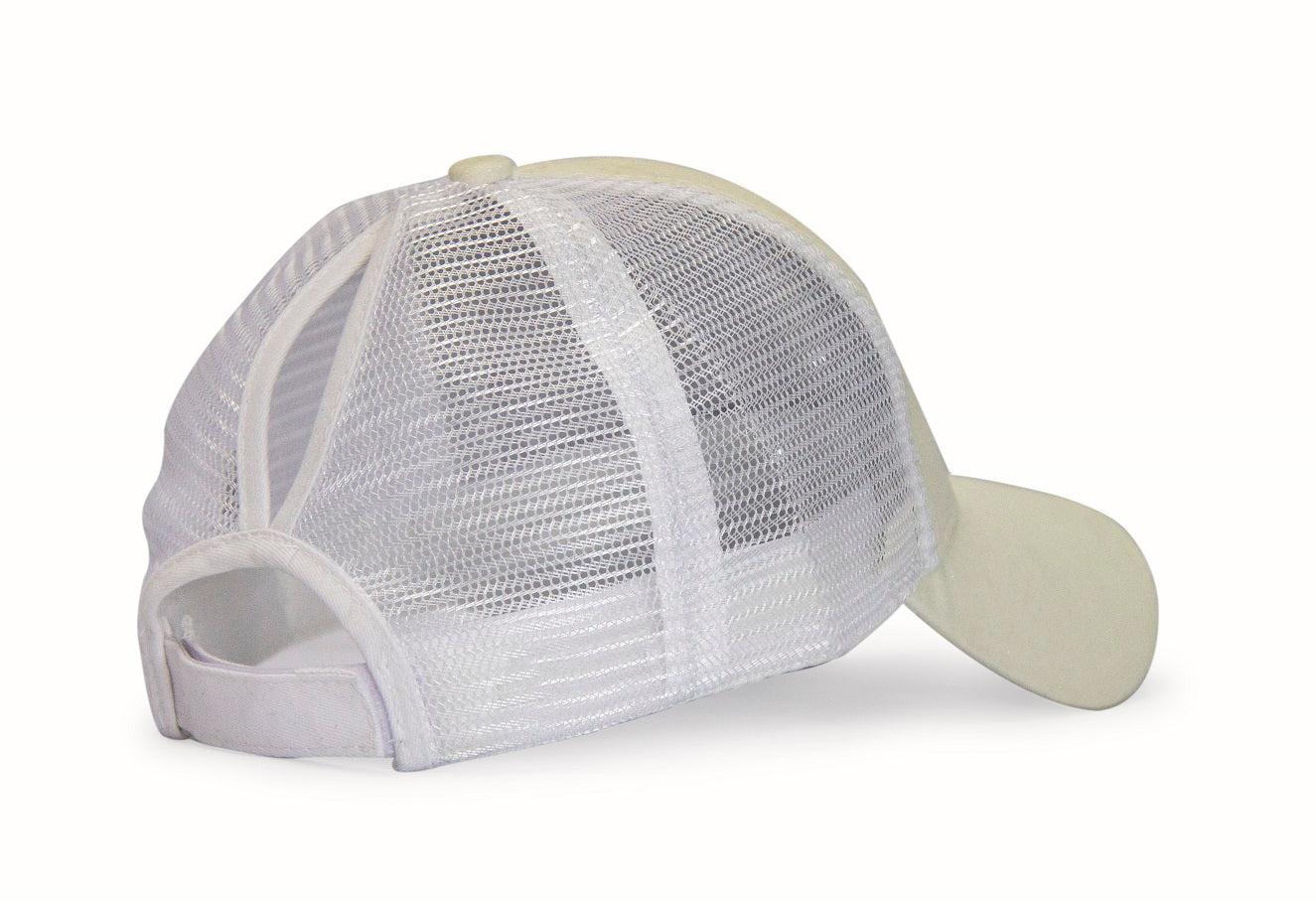 Baseball Ponytail Cap - White/Silver Glitter - Image 4