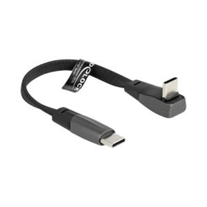 Delock 80751 1M USB2.0 FLAT RIBBON TYPE-C MALE TO 90? FEMALE WITH 60W POWER DELIVERY