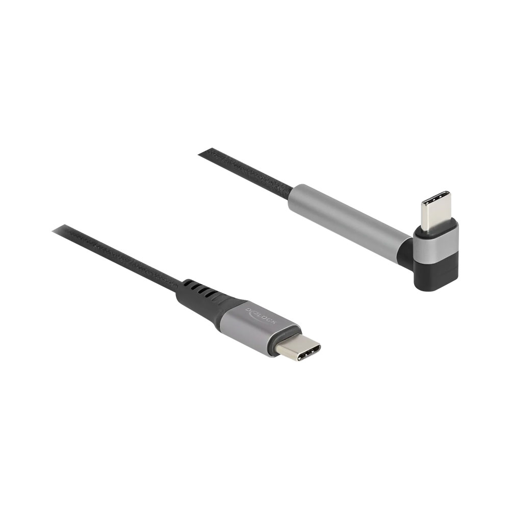 Delock 81172 1.5M USB2.0 TYPE-C MALE TO MAL ANGLED CABLE WITH 60W POWER DELIVERY