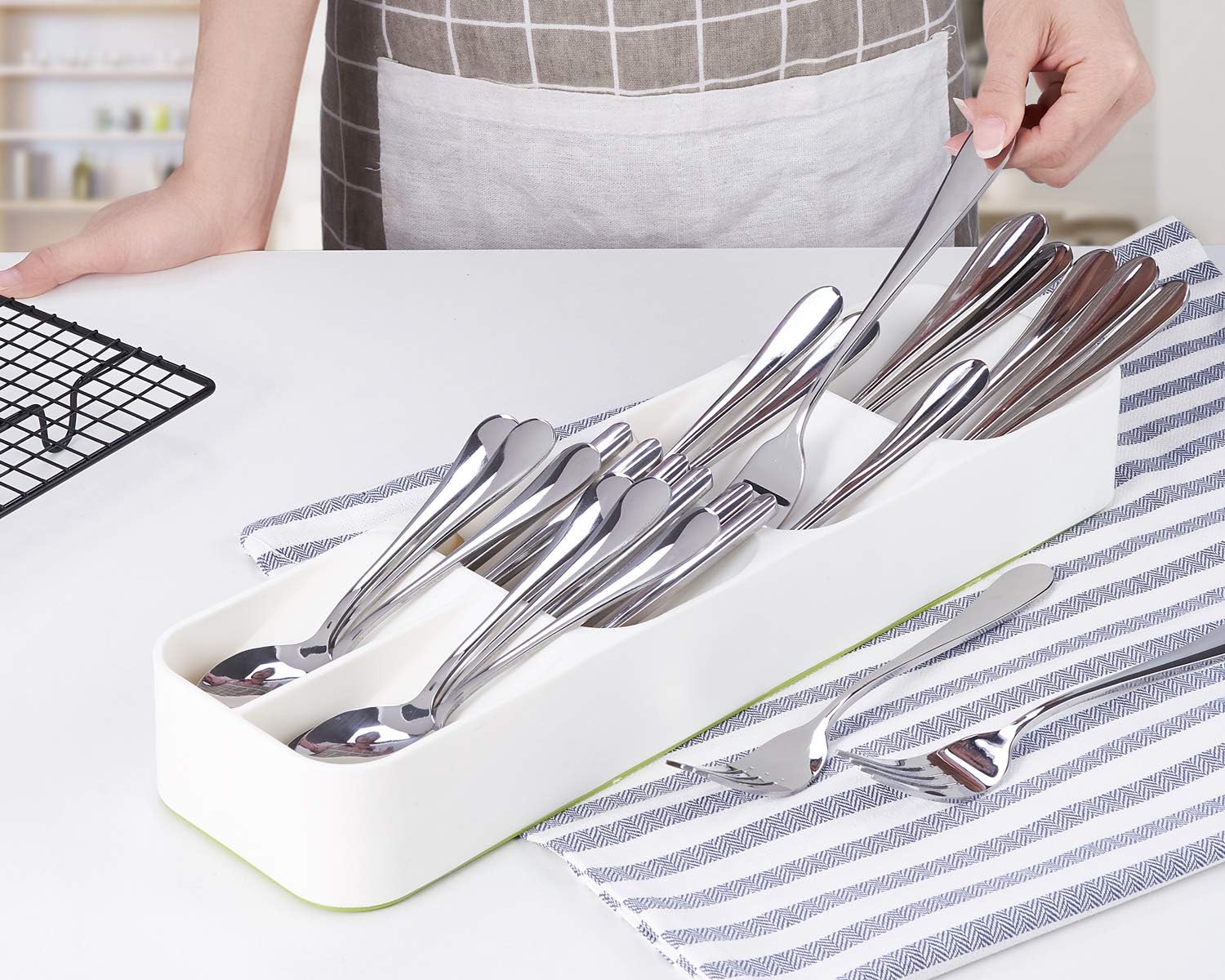 Cutlery Drawer Organiser - White - Image 7