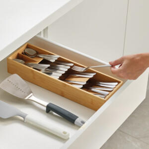 Bamboo Space Saver Cutlery Organizer - Fine Living