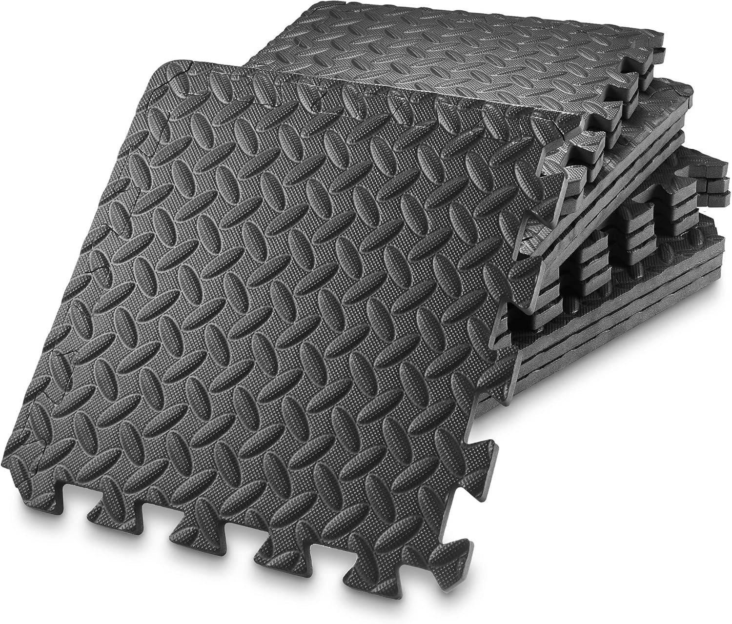 Pro EVA Foam 60*60cm Interlocking Tiles -4pc - Black - Image 2