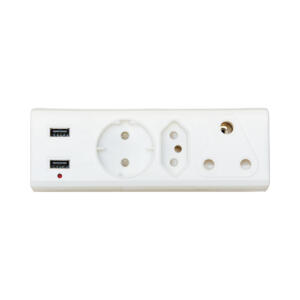 LinkQnet 3-PORT MULTI PLUG(1X16A)(1X16A )(2XUSB) R-21USB