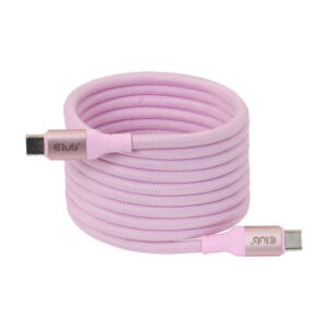 CLUB3D CAC-3031 2M USB TYPE-C MAGNETIC-COIL 240W PD3.1 CABLE - PINK