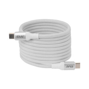 CLUB3D CAC-3032 2M USB TYPE-C MAGNETIC-COIL 240W PD3.1 CABLE - WHITE