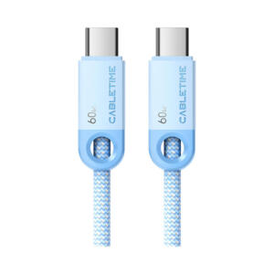 CABLETIME CUP3H 1M USB2.0 60W PD TYPE-C CHARGE AND SYNC CABLE - BLUE (CT-CM60-PBL1)