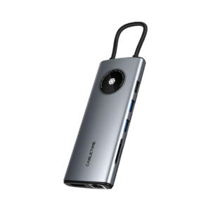 CABLETIME CB90G LENS SERIES 12-IN-1 USB3.0 TYPE-C 4K @30HZ PORT REPLICATOR WITH MST (CT-HUBL1-AG)