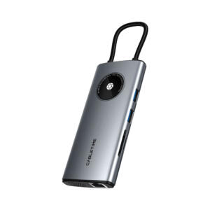 CABLETIME CB91G LENS SERIES 10-IN-1 USB3.0 TYPE-C 4K @30HZ PORT REPLICATOR WITH VGA AND SST (CT-HUBL2-AG)