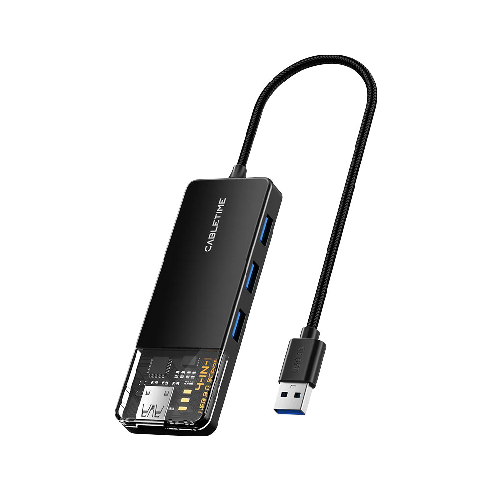 CABLETIME CB01B 20CM 4-PORT USB3.0 HUB (CT-HUBT1-PB)